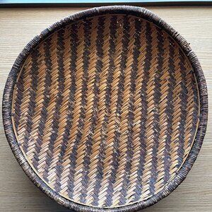 Vintage Kenya African Winnowing Tray Wicker Reed Basket